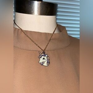 Taramanda Unicorn Charm Pendant Necklace Gold Tone Nickel-Free for Girls